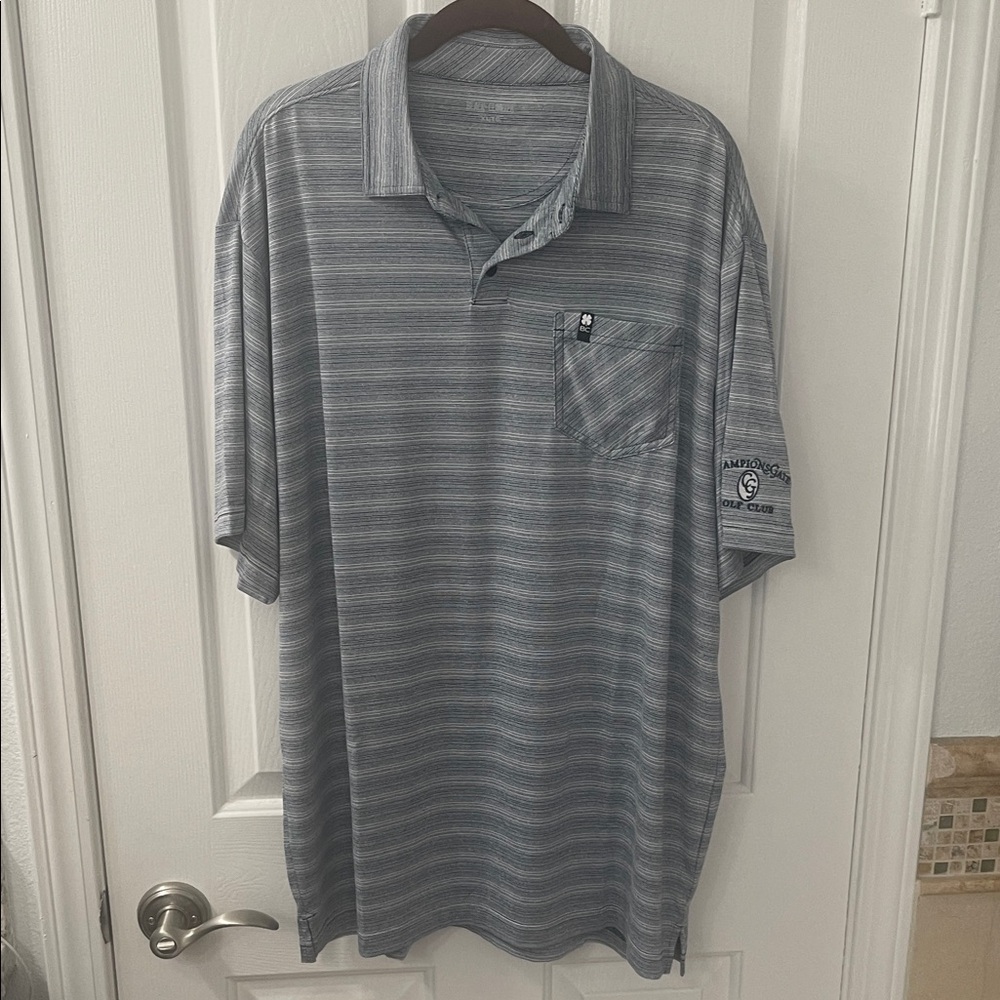 Classic Gray Striped Polo Shirt